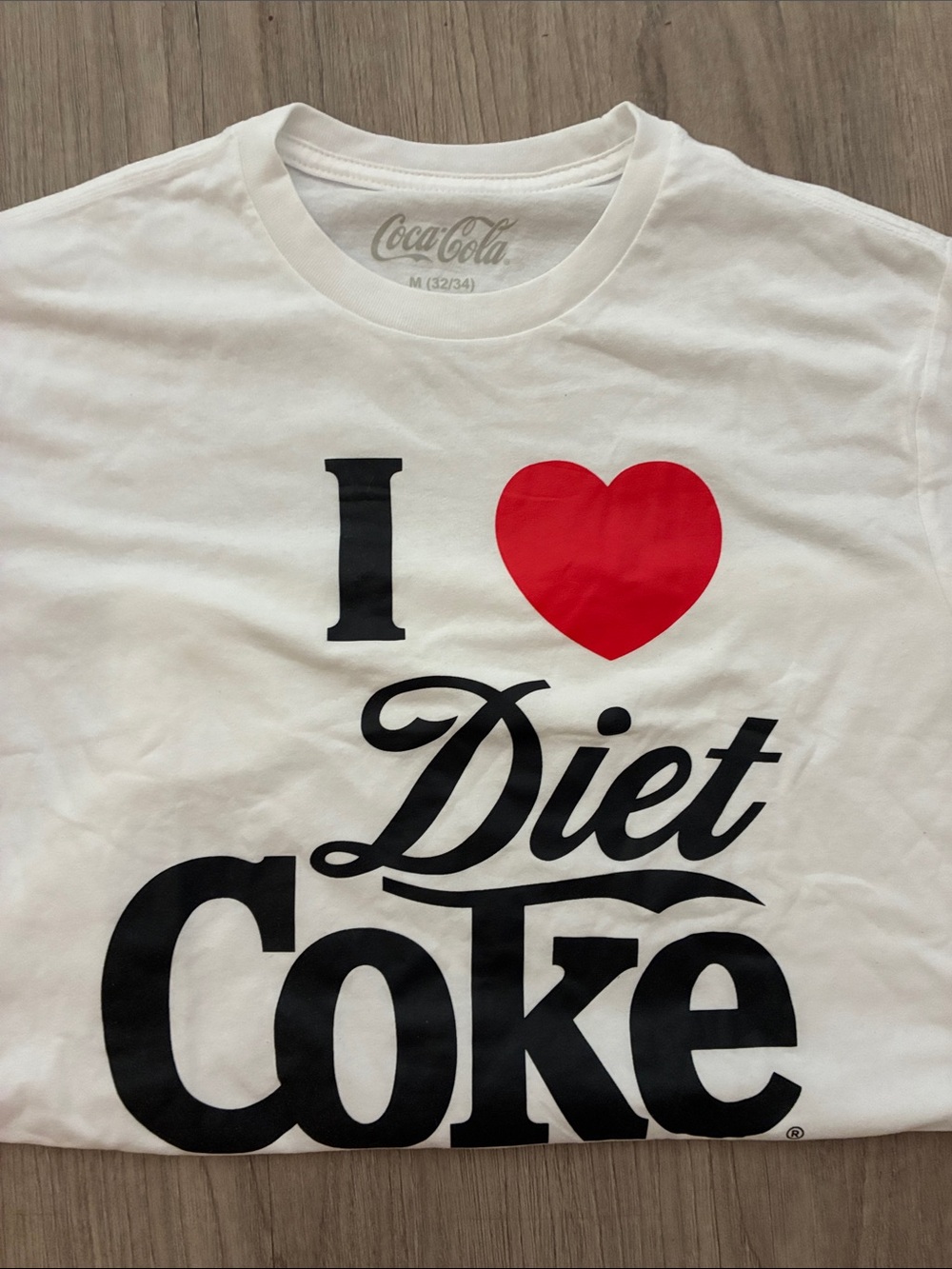 Coca-Cola White Tee with Red Heart & Black Diet Coke Graphic nwt